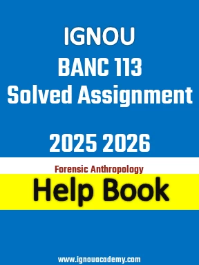 IGNOU BANC 113 Solved Assignment 2025 2026